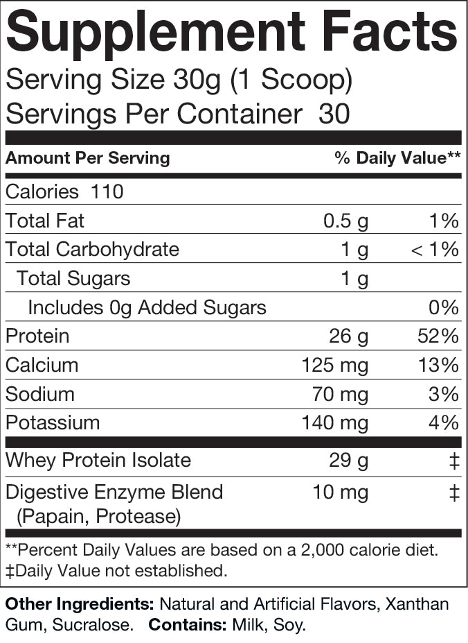 VIRTRUE Whey Protein Isolate Powder - Vanilla Milkshake