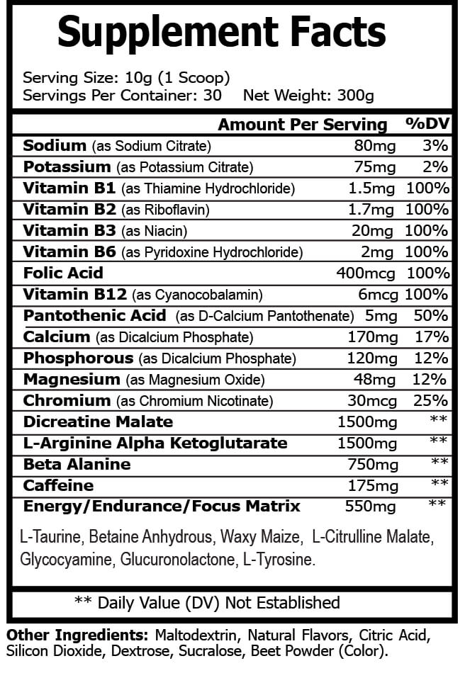 VIRTRUE Sugar-Free Pre-Workout - Watermelon