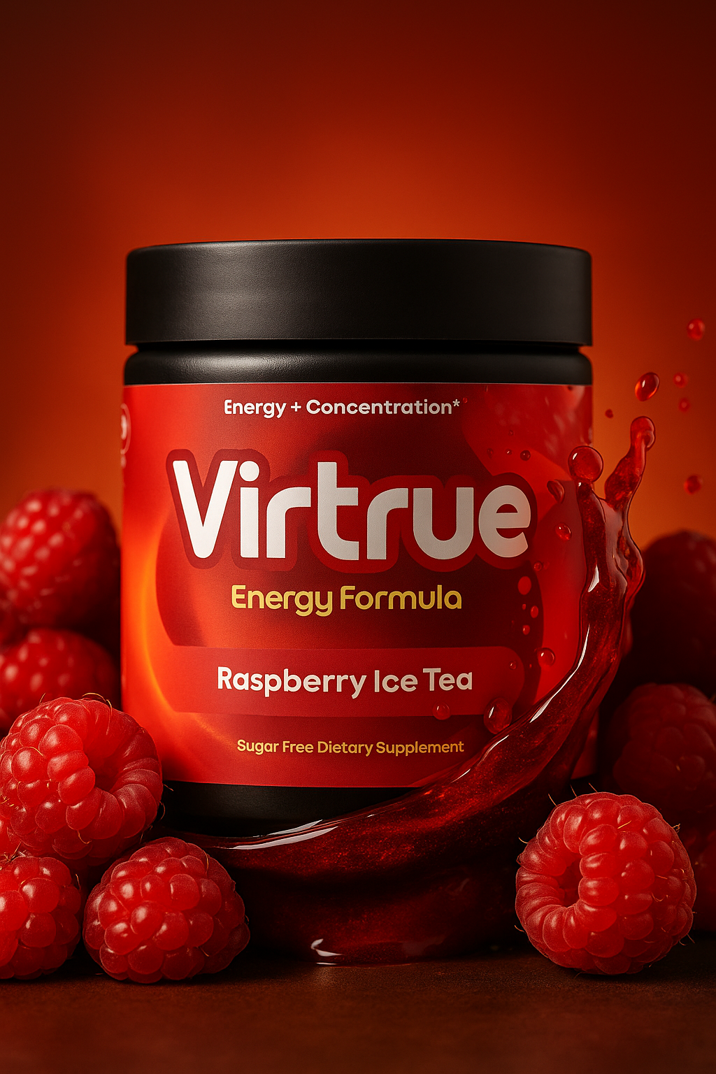 VIRTRUE Sugar-Free Pre-Workout - Raspberry Iced Tea