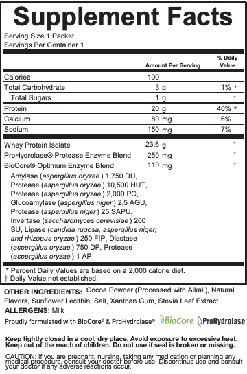 OIAM Whey Protein Powder Pouches - Chocolate