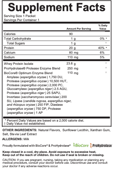 OIAM Whey Protein Powder Pouches - Vanilla