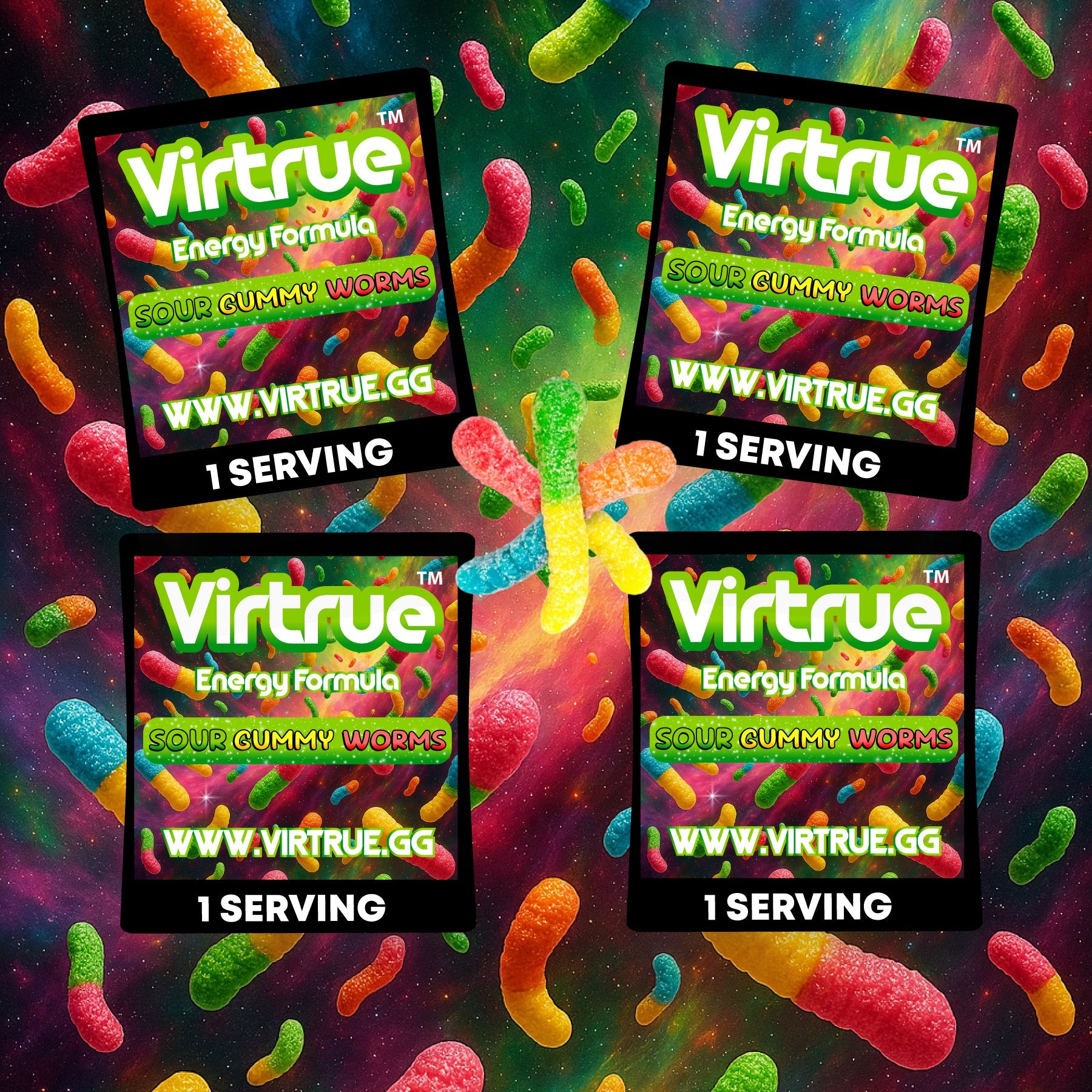 VIRTRUE Sugar-Free Pre-Workout Travel Packs Set of 4 - 12 Flavors
