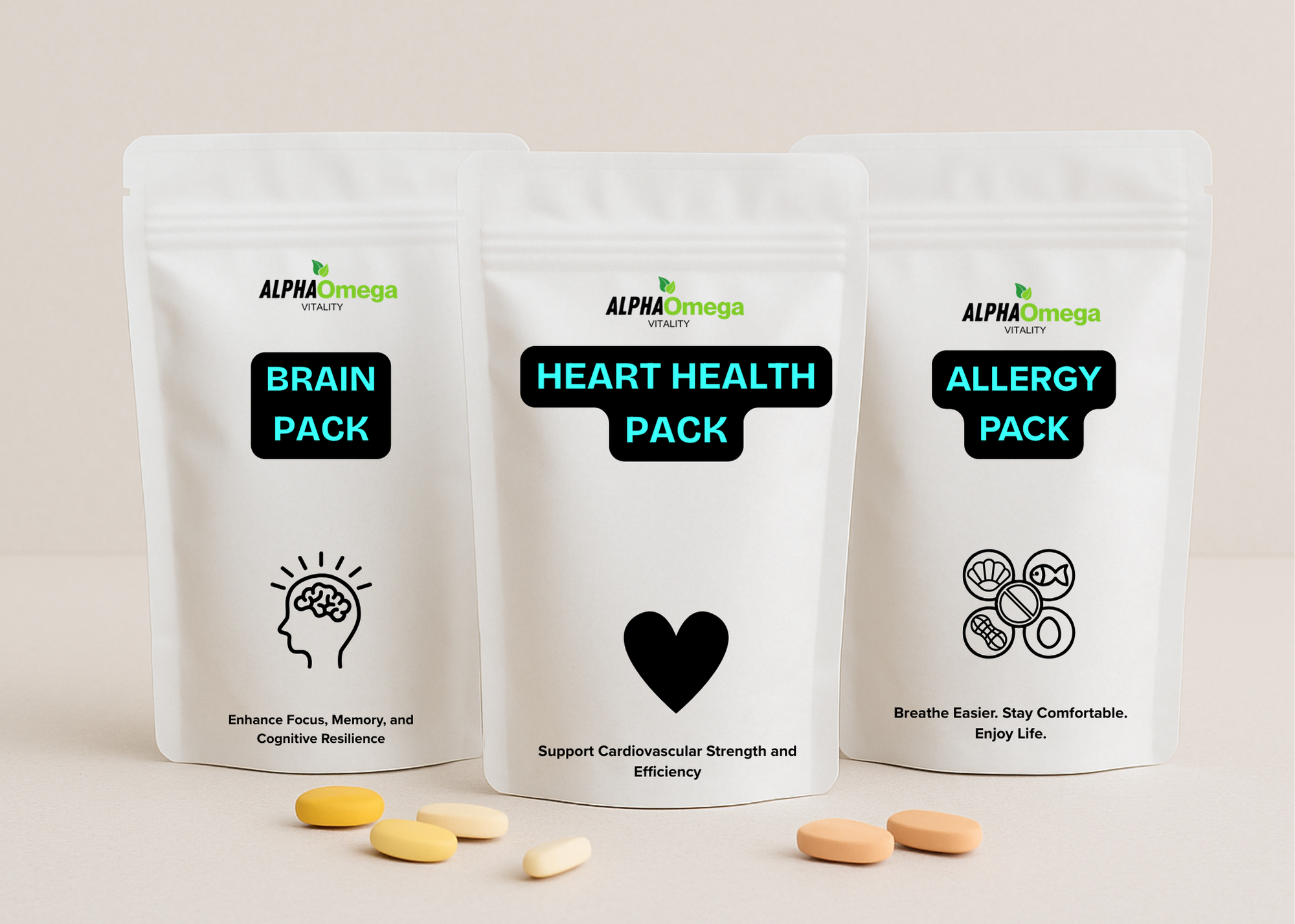 ALPHA OMEGA Heart Health Pack - 3 Supplements