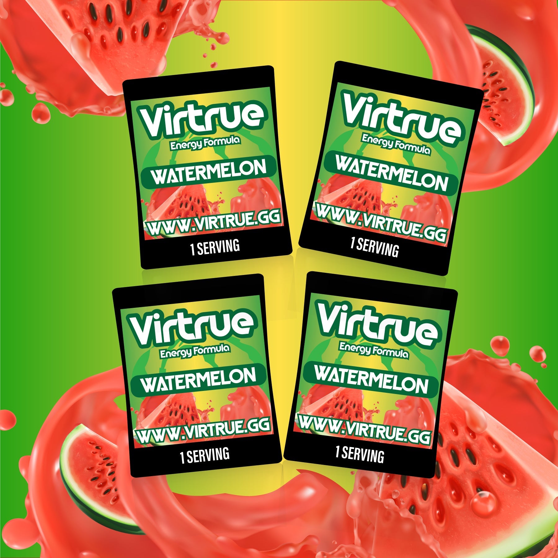 VIRTRUE Sugar-Free Pre-Workout Travel Packs Set of 4 - 12 Flavors
