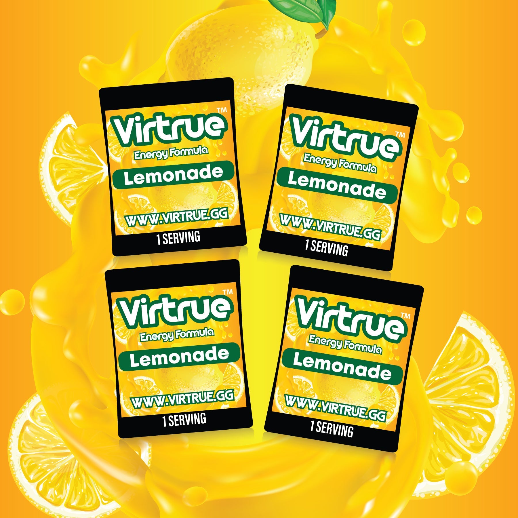 VIRTRUE Sugar-Free Pre-Workout Travel Packs Set of 4 - 12 Flavors