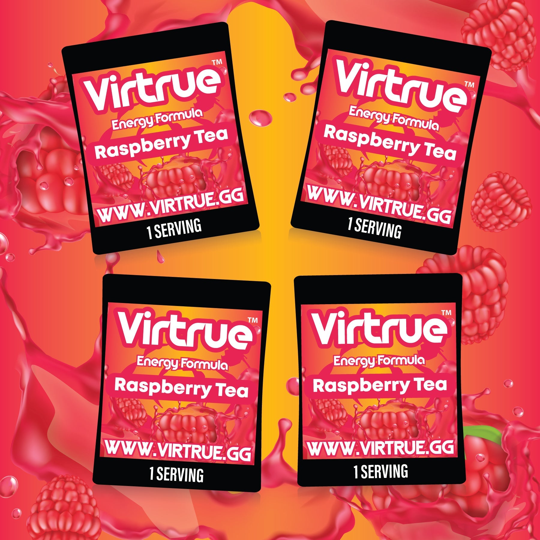VIRTRUE Sugar-Free Pre-Workout Travel Packs Set of 4 - 12 Flavors