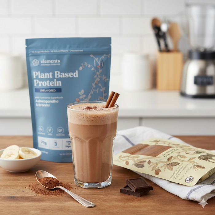 ELEMENTS Plant Based Protein Powder w/ Ashwagandha - Unflavored