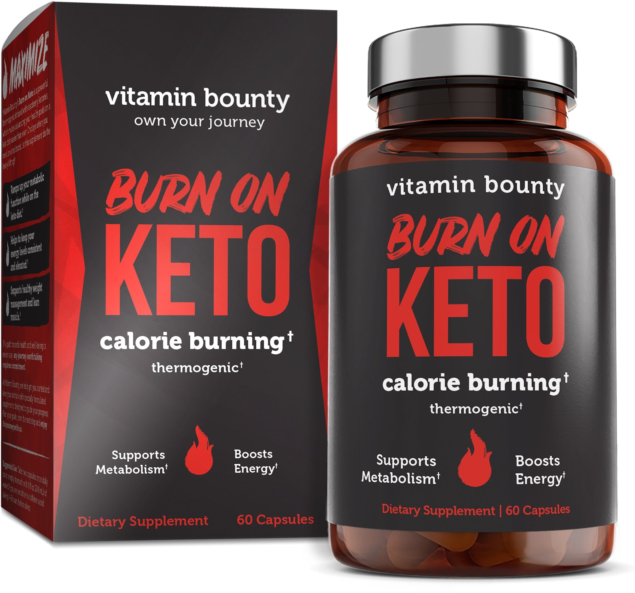 VITAMIN BOUNTY Burn On Keto Thermogenic Calorie Burner - 60 Capsules