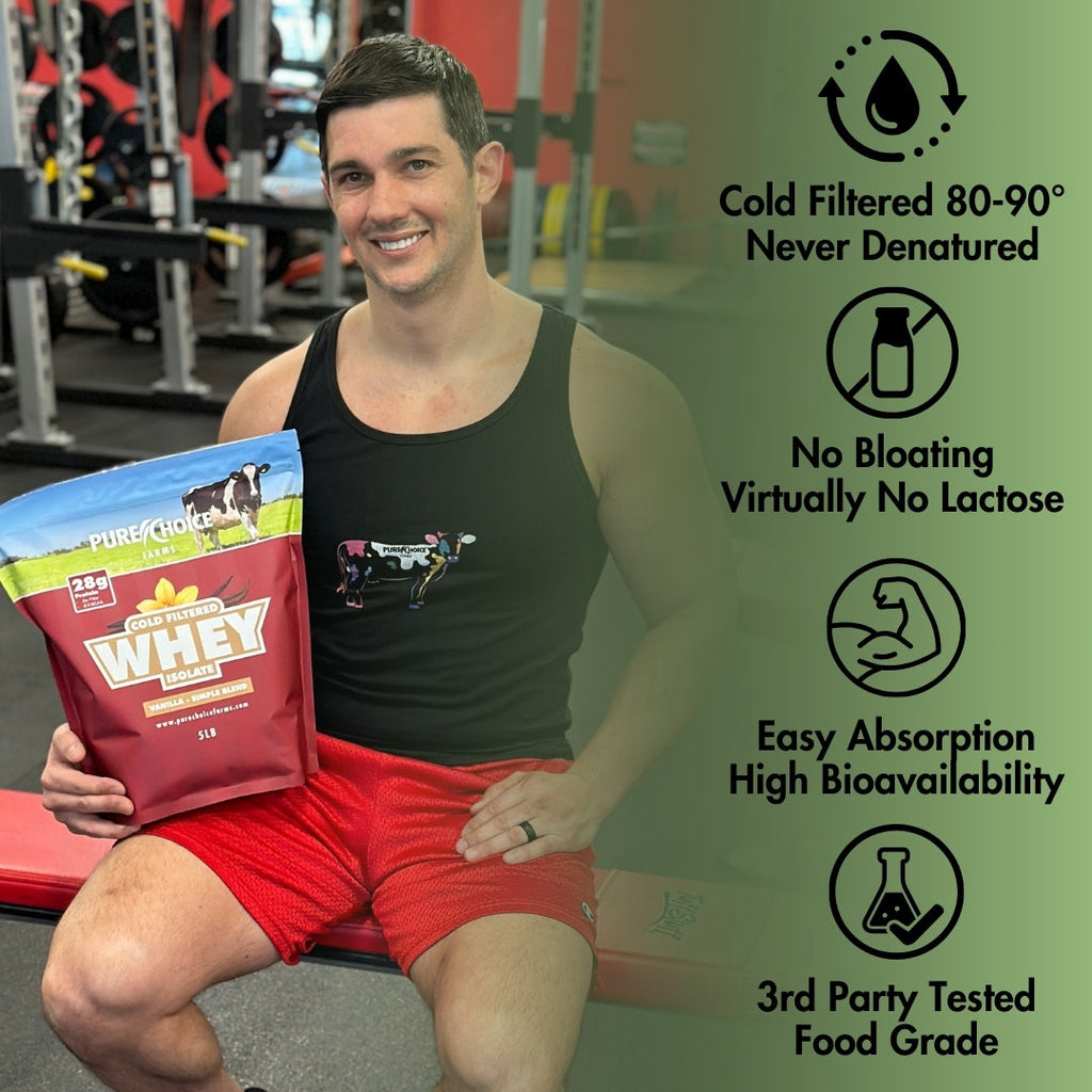 PURE CHOICE Whey Protein Isolate Powder - Organic Vanilla