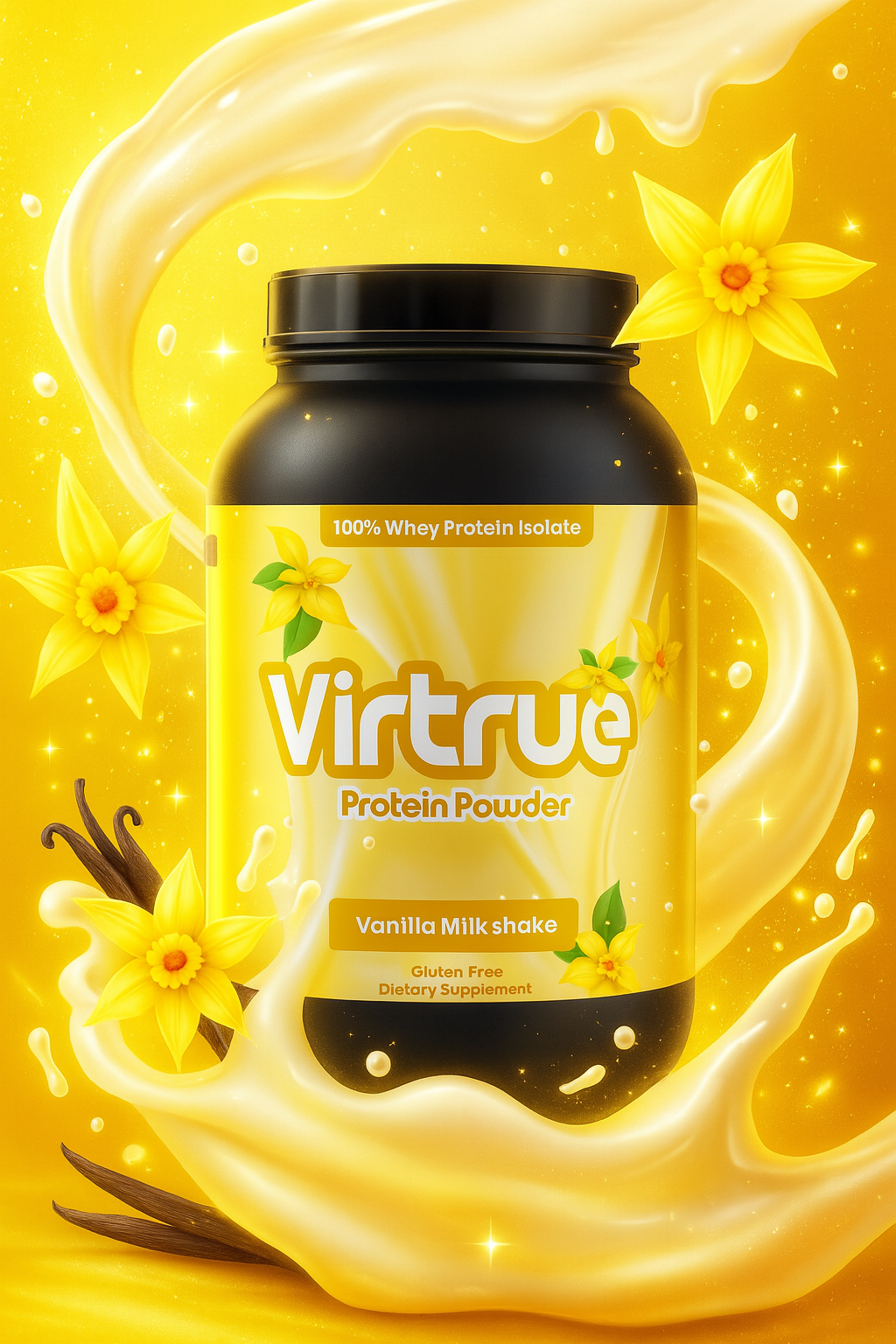 VIRTRUE Whey Protein Isolate Powder - Vanilla Milkshake