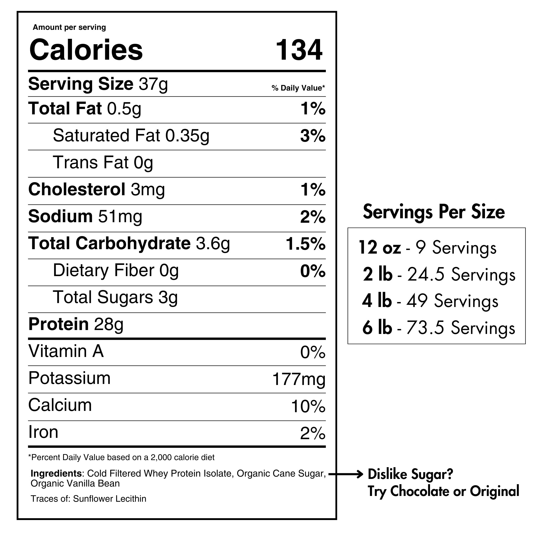 PURE CHOICE Whey Protein Isolate Powder - Organic Vanilla