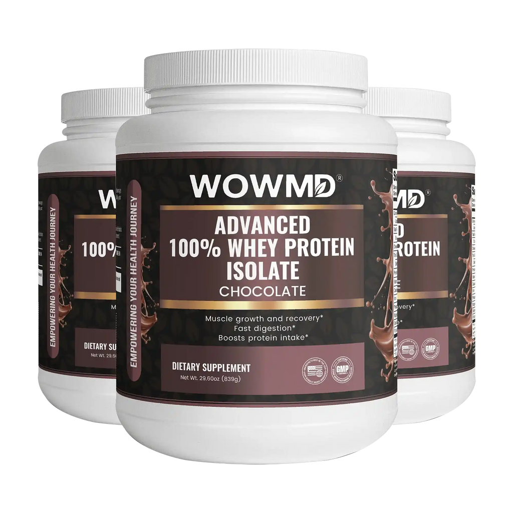 WOW MD Advanced 100% Whey Protein Isolate Powder - Chocolate