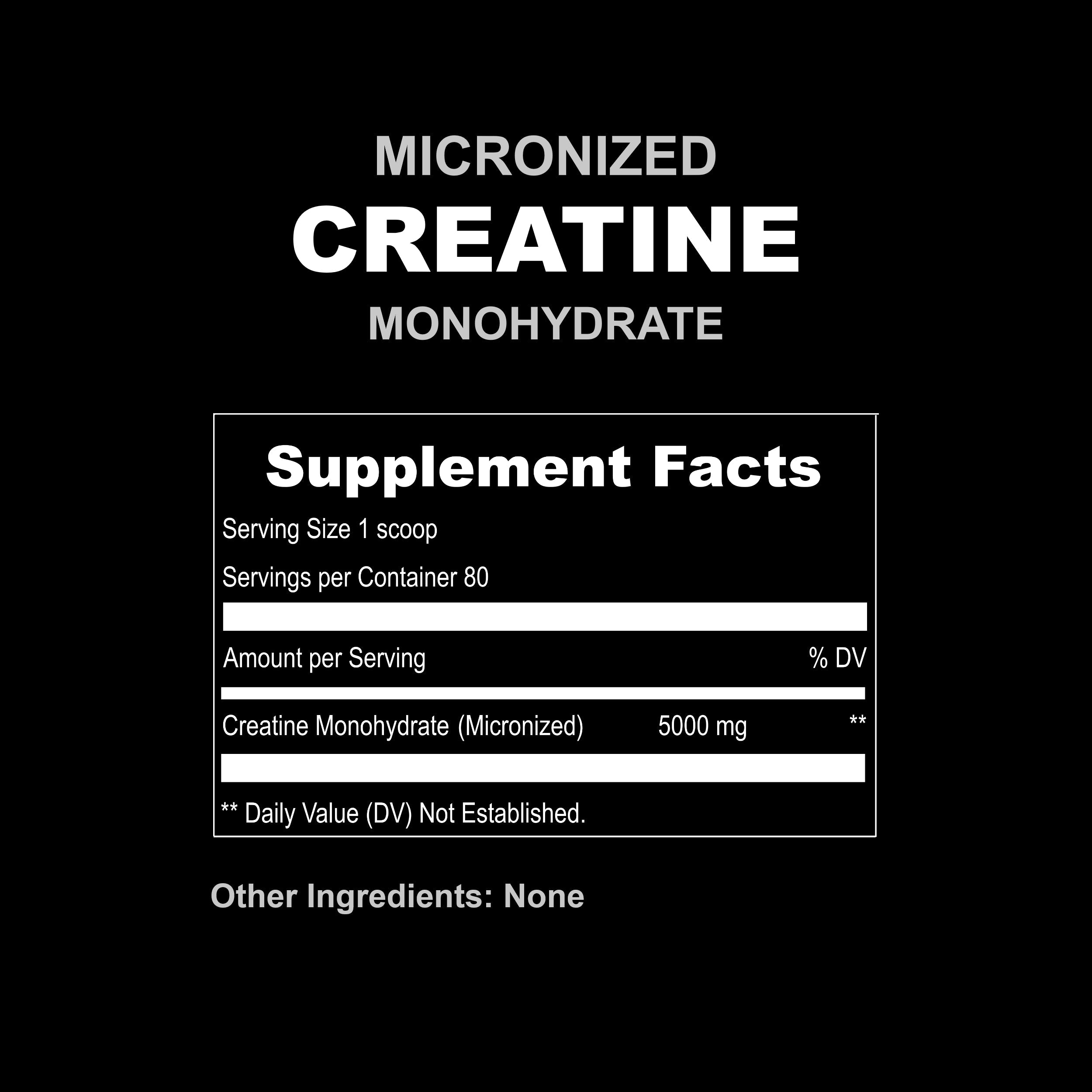 UPNOURISH Micronized Creatine Monohydrate Powder - Unflavored