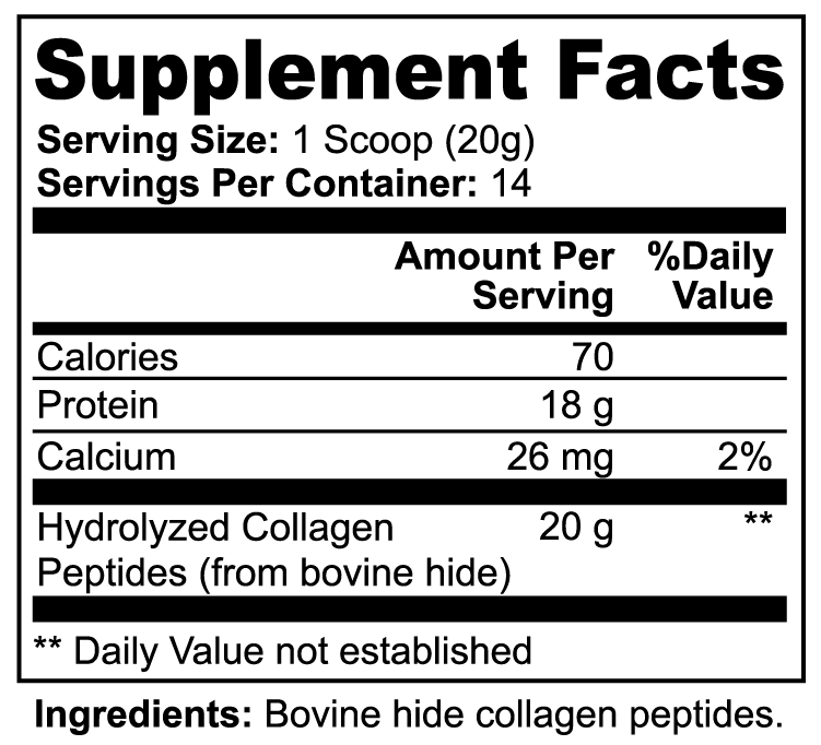 VIRTRUE Grass-Fed Hydrolyzed Collagen Peptides Powder - Unflavored