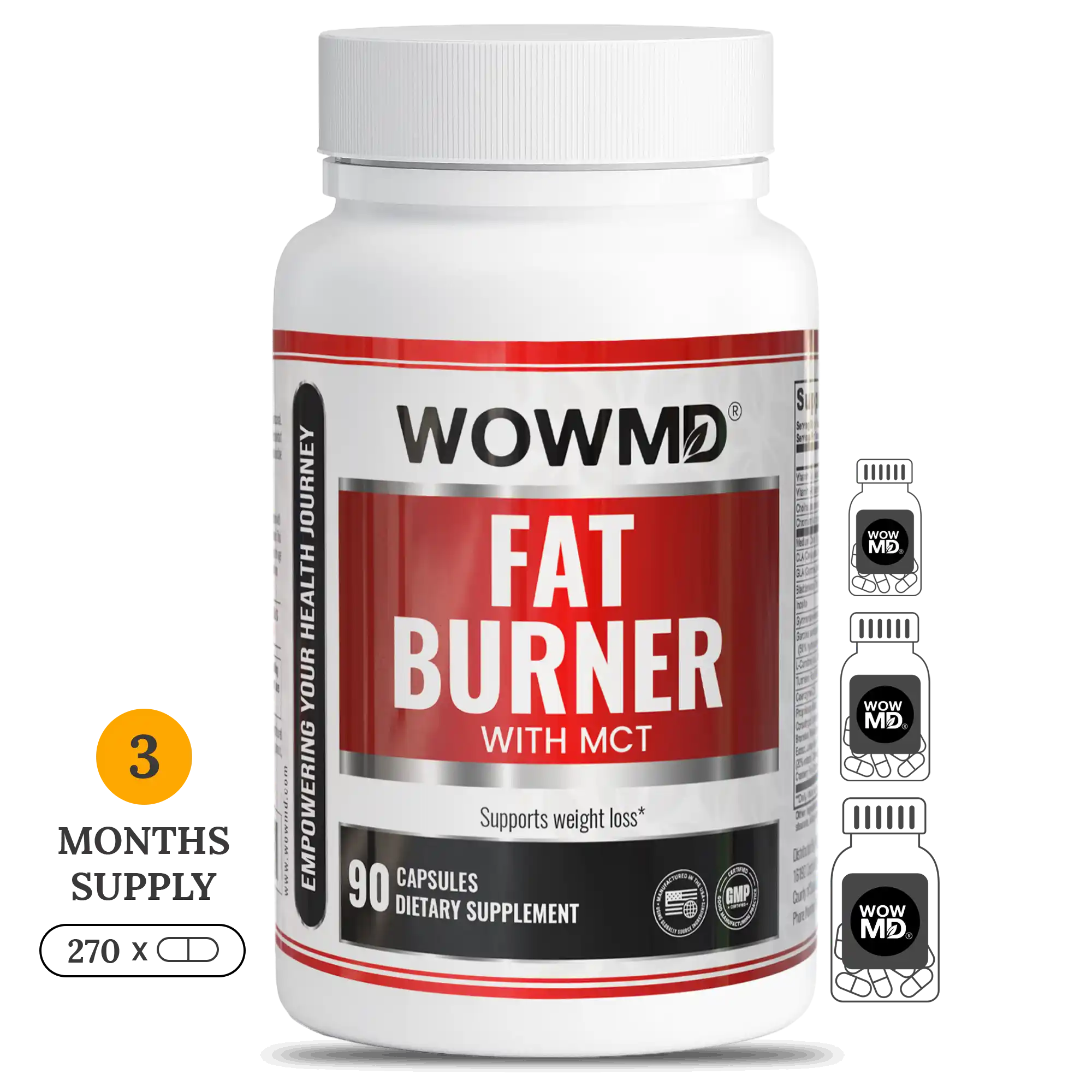 WOW MD Fat Burner with MCT - 90 Capsules