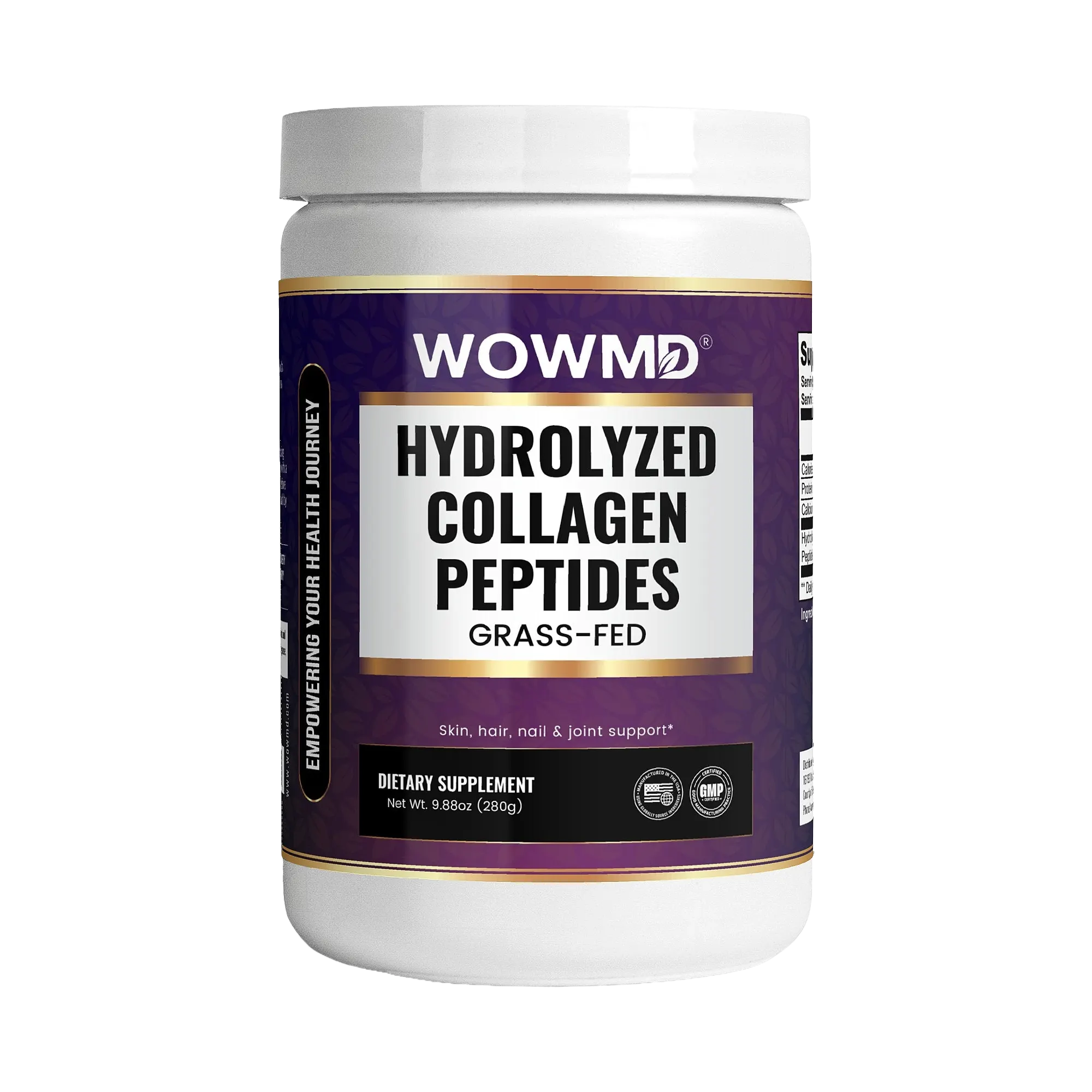 WOW MD Grass-Fed Hydrolyzed Collagen Peptides Powder - Unflavored