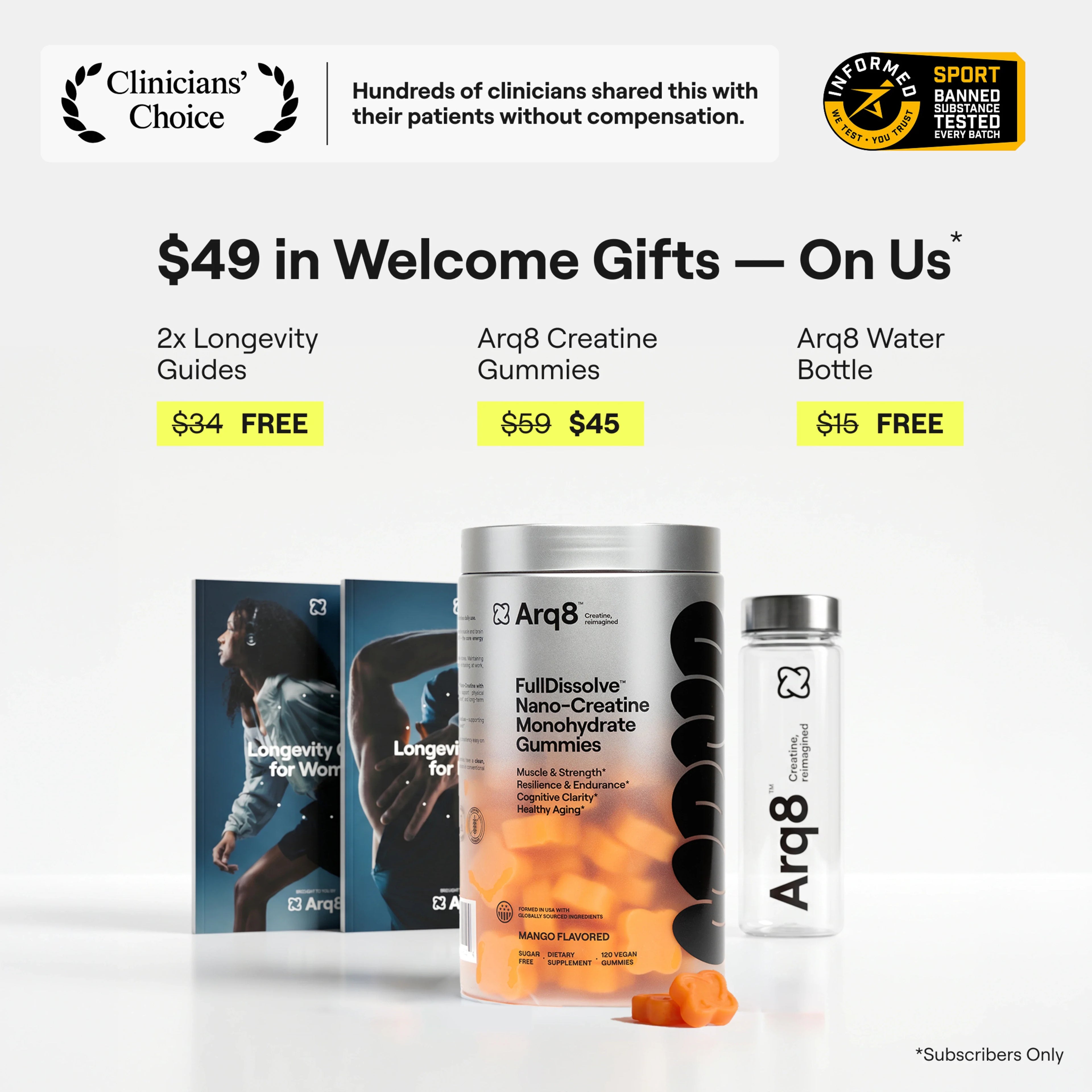 Arq8™ Nano-Creatine Monohydrate Gummies - 2 Flavors