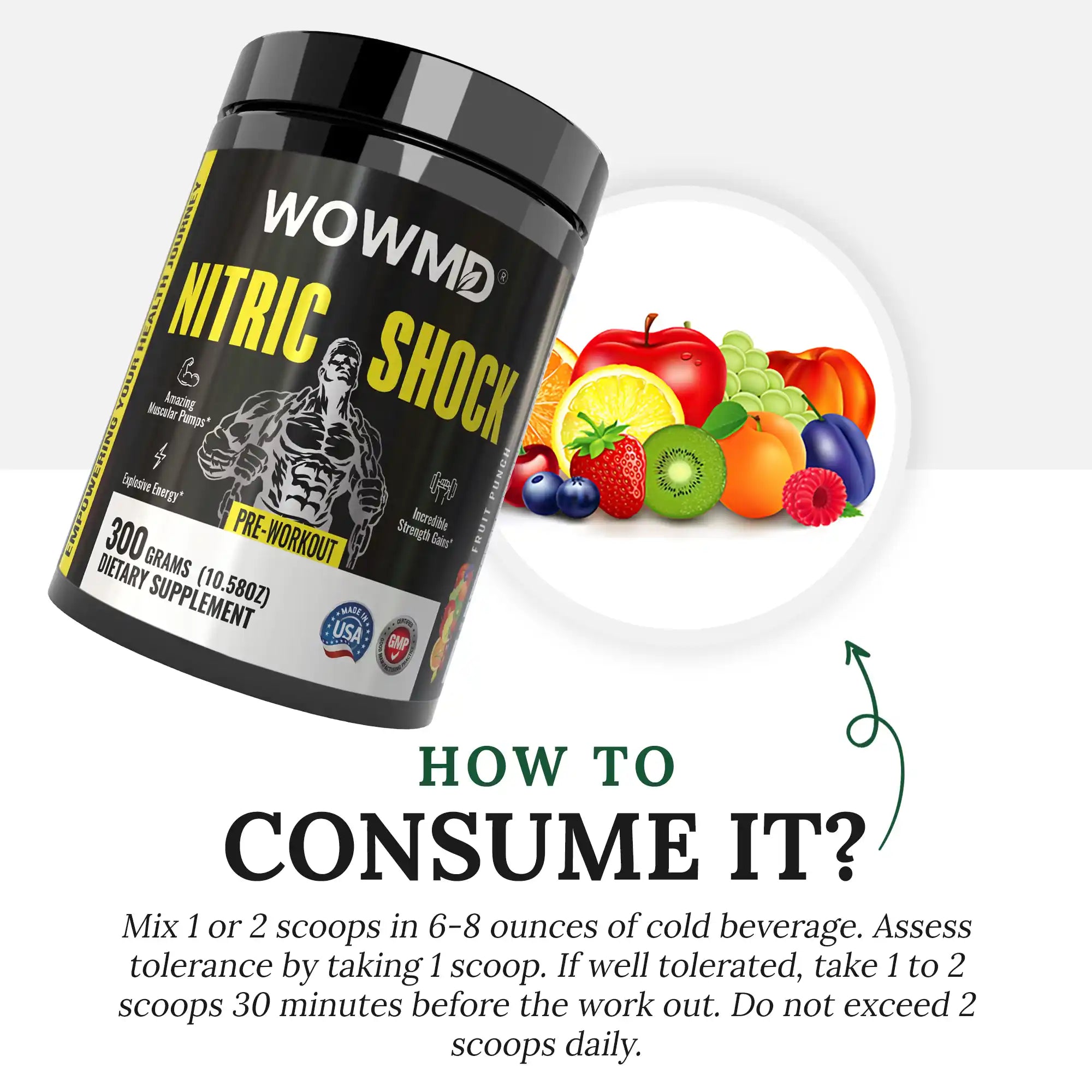 WOW MD Nitric Shock Pre-Workout - 2 Flavors