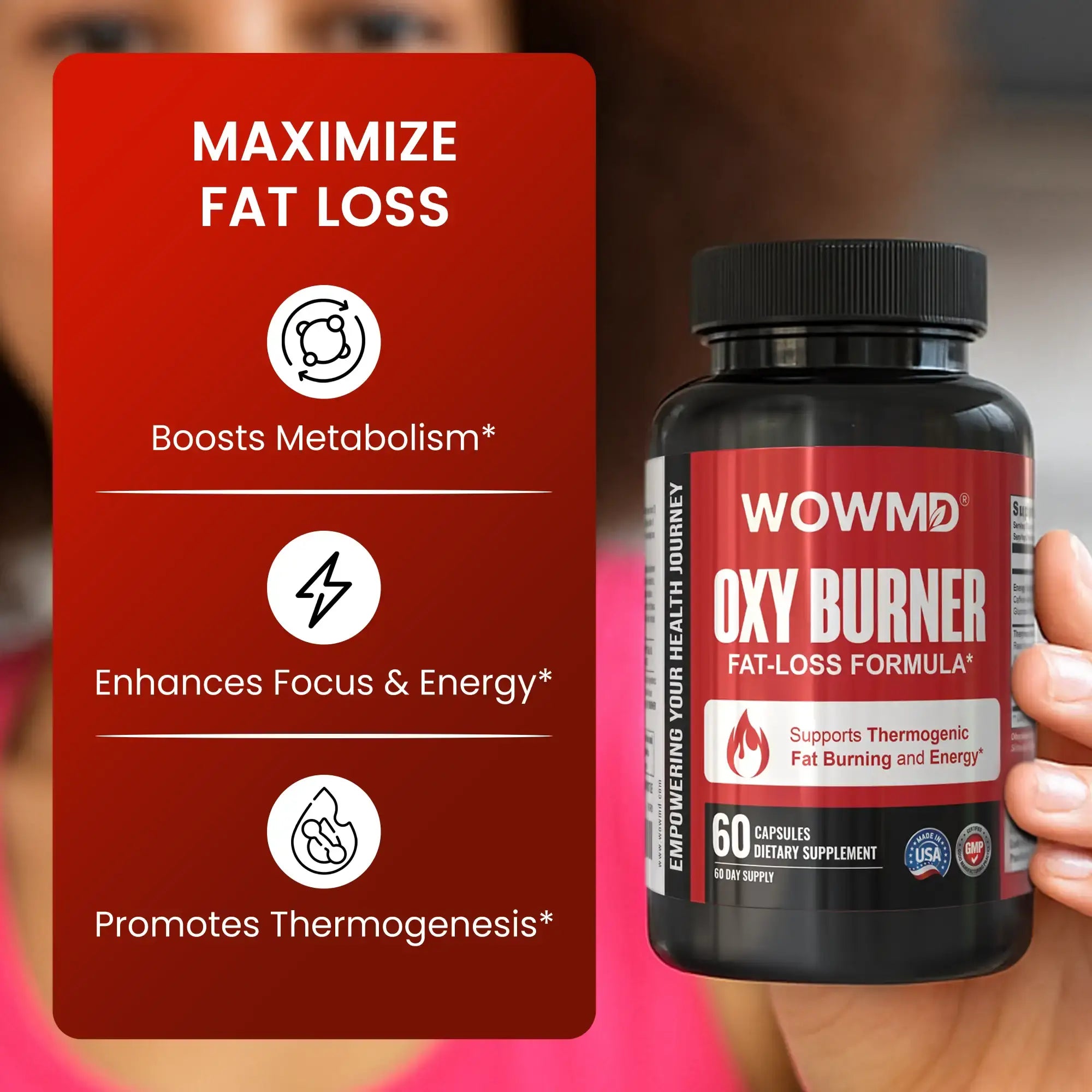 WOW MD Oxy Burner Fat-Loss Formula - 60 Capsules