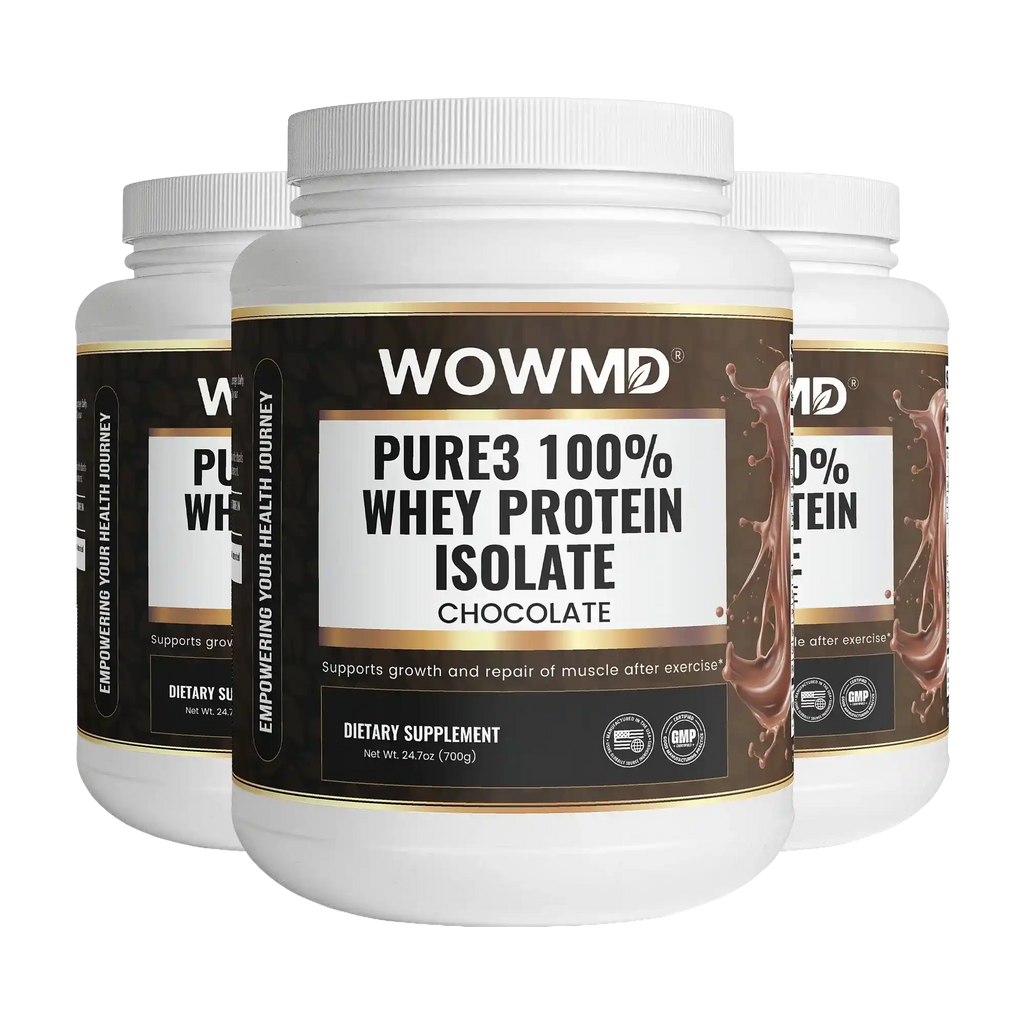 WOW MD Pure3 100% Whey Protein Isolate Powder - Chocolate
