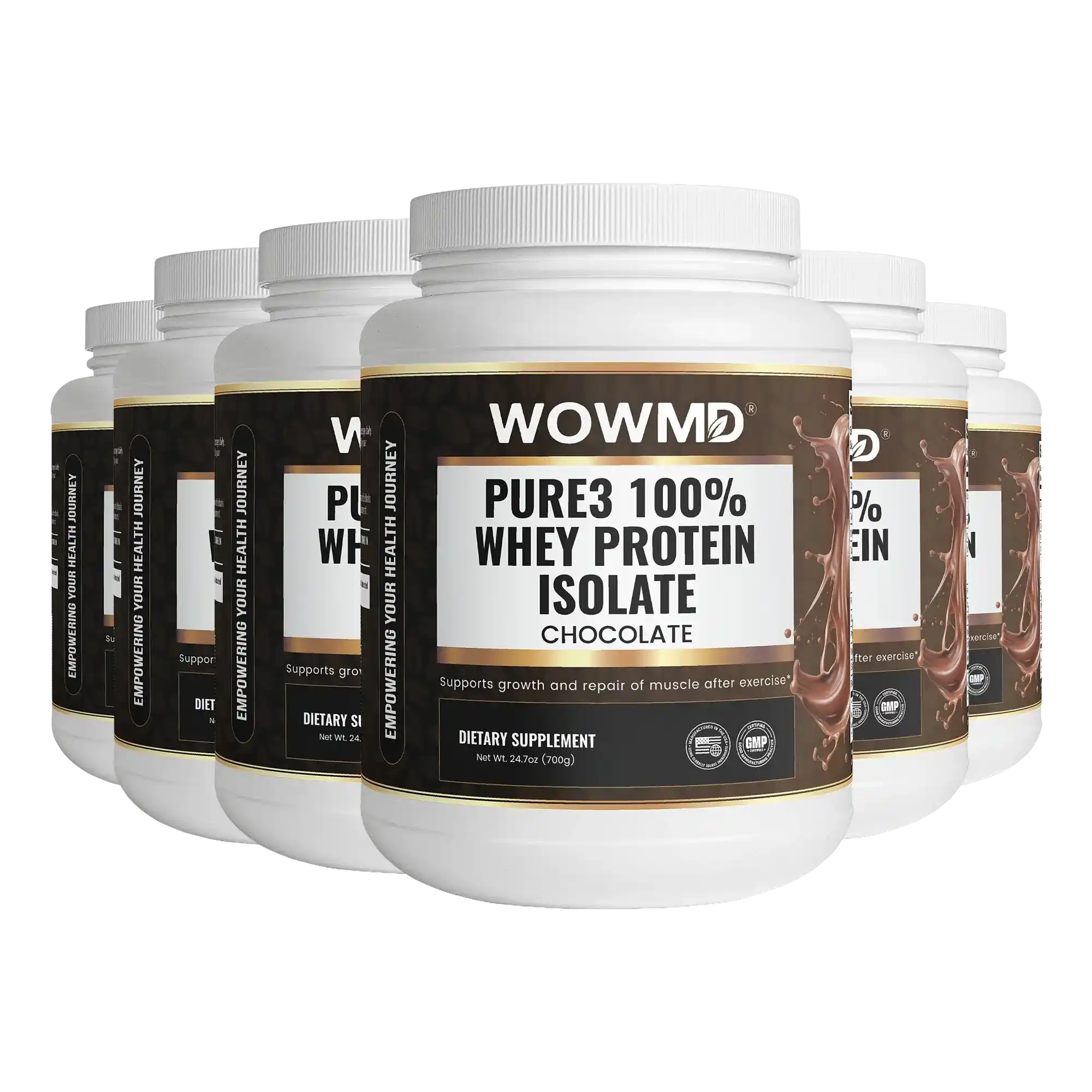 WOW MD Pure3 100% Whey Protein Isolate Powder - Chocolate