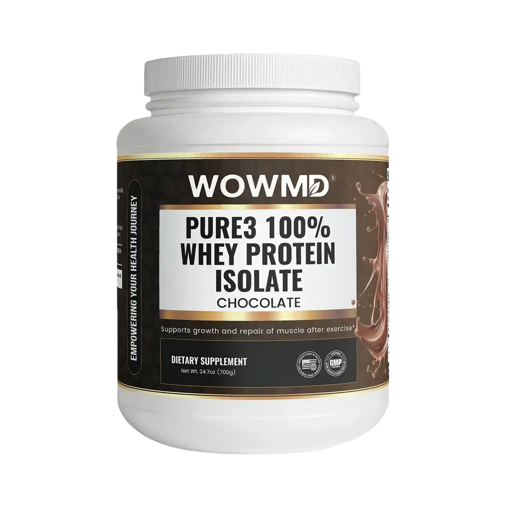 WOW MD Pure3 100% Whey Protein Isolate Powder - Chocolate