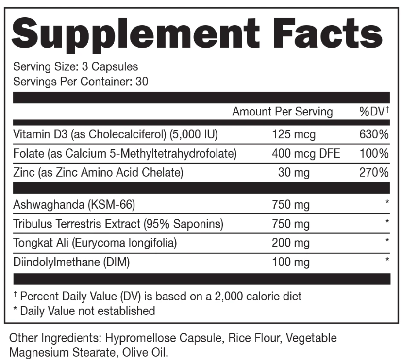 BUCKED UP Rut Testosterone Booster - 90 Capsules