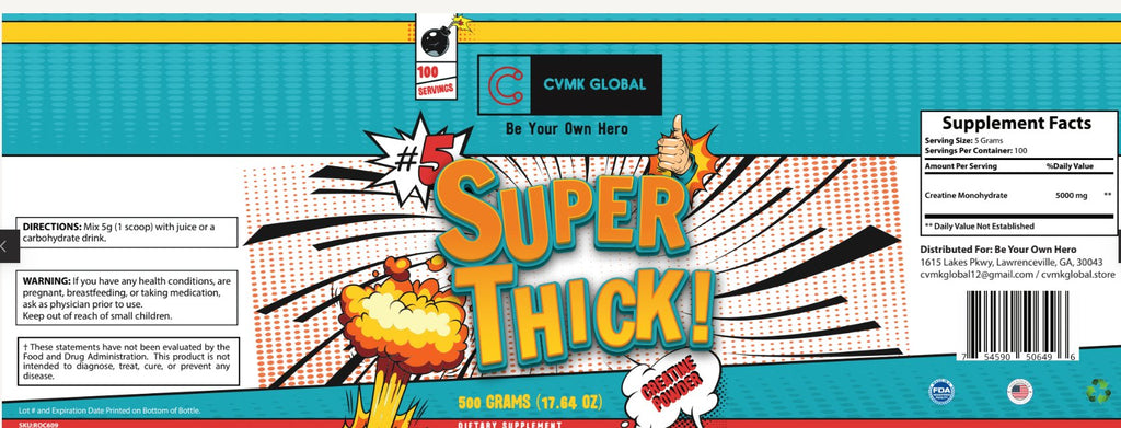 CVMK SUPER THICK Creatine Powder - Unflavored