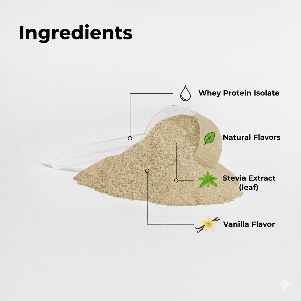 VELUNA VA Pure3 Whey Protein Isolate Powder - Vanilla