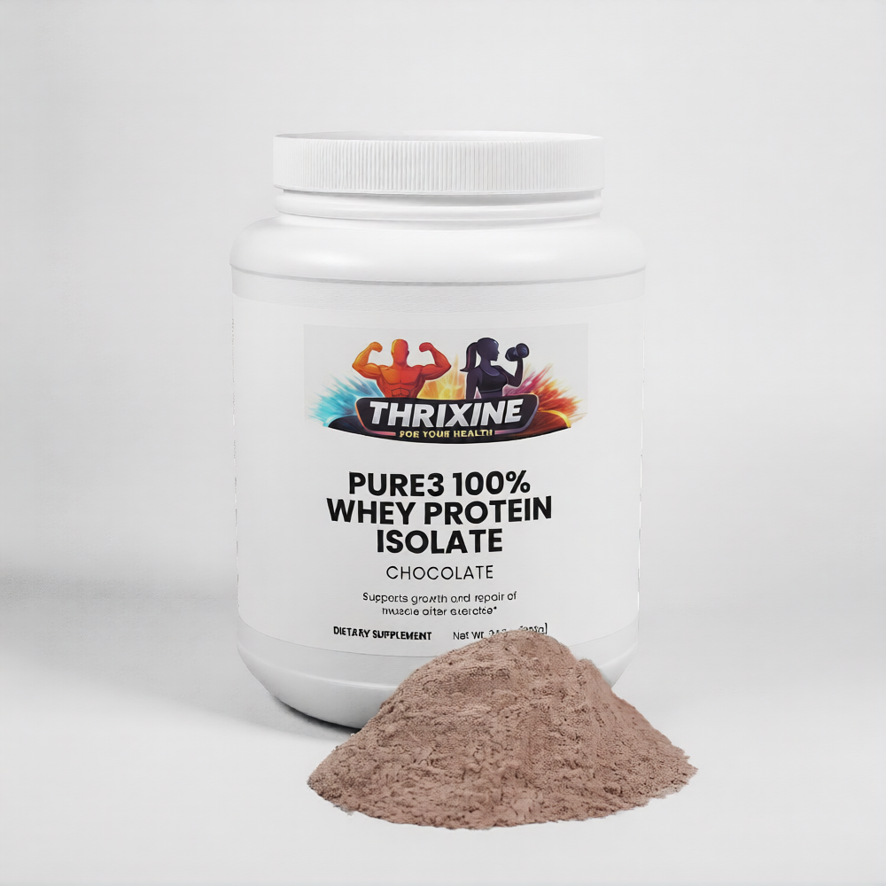 THRIXINE Pure3 100% Whey Protein Isolate Powder - Chocolate
