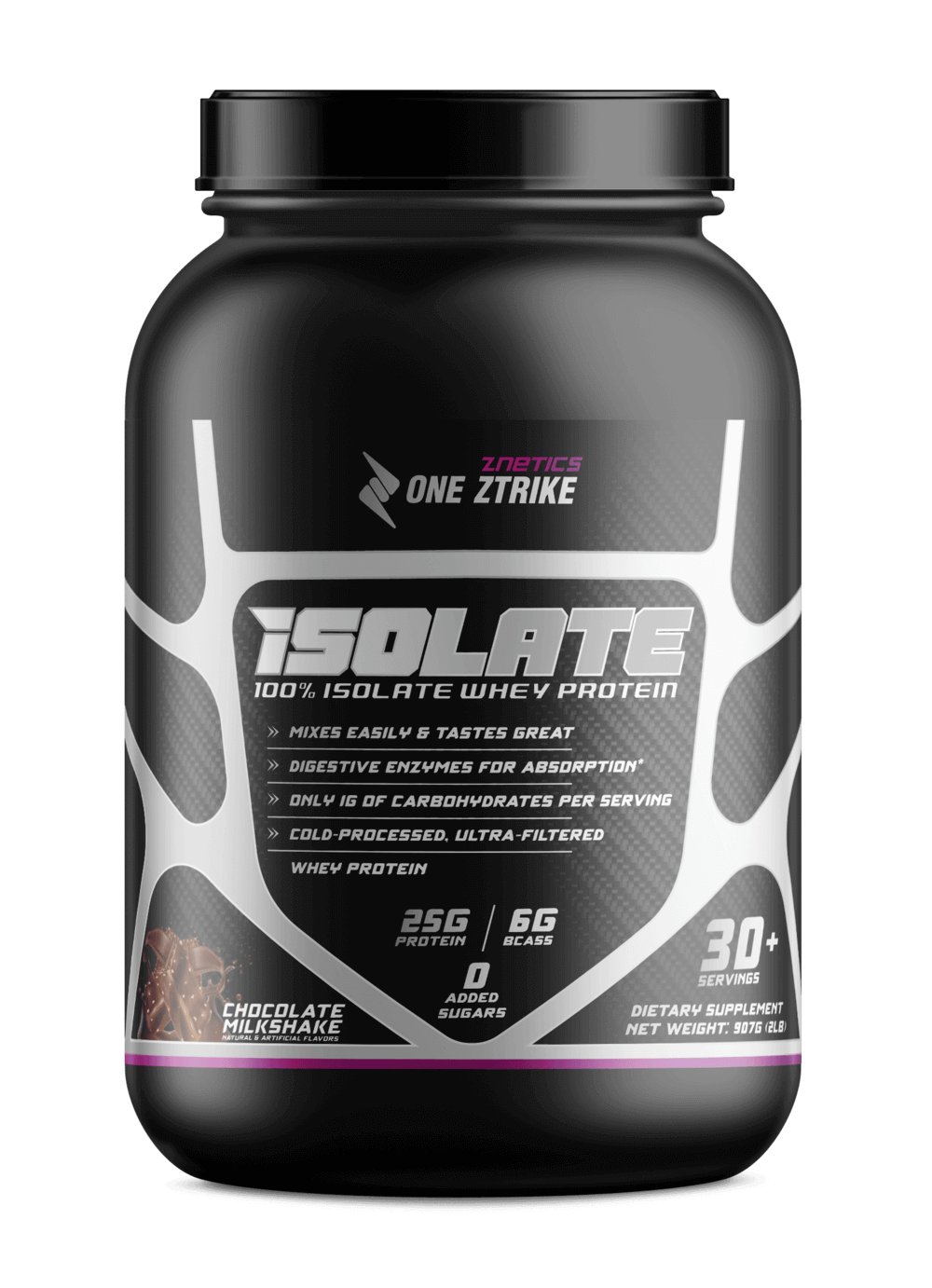 ZNETICS ONE ZTRIKE Whey Isolate Protein Powder - Chocolate