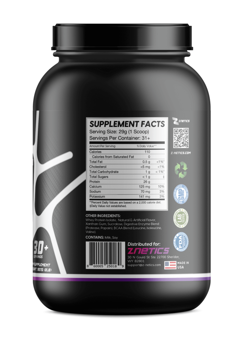 ZNETICS ONE ZTRIKE Whey Protein Isolate Powder - Vanilla Milkshake