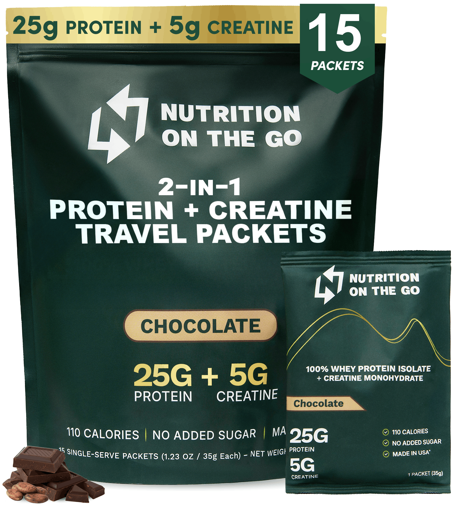 NUTRITION ON THE GO Whey Protein Isolate w/ Creatine Packets - Vanilla